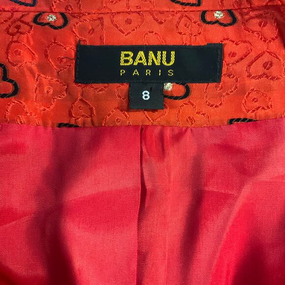 Banu Paris Silk Blend Sheath Dress and Jacket Size 8 Vintage NWT Holiday Hearts - Picture 7 of 16
